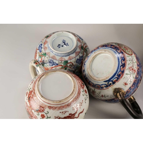 288 - 18th century Chinese European decorated porcelain, comprising an Anhua teapot, a Kangxi bowl and cov... 