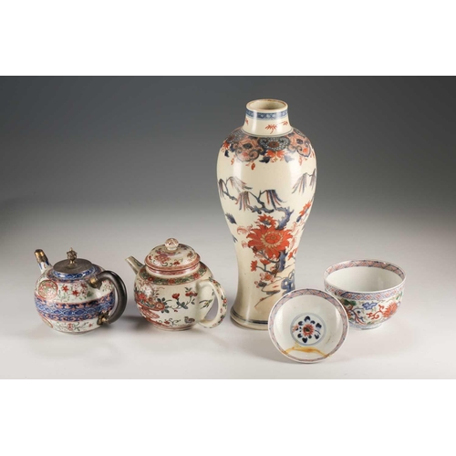 288 - 18th century Chinese European decorated porcelain, comprising an Anhua teapot, a Kangxi bowl and cov... 