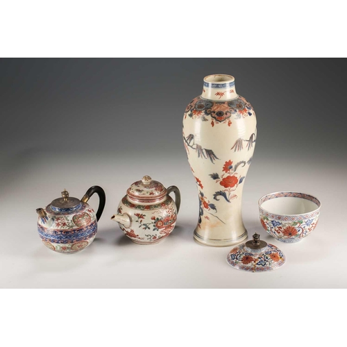 288 - 18th century Chinese European decorated porcelain, comprising an Anhua teapot, a Kangxi bowl and cov... 