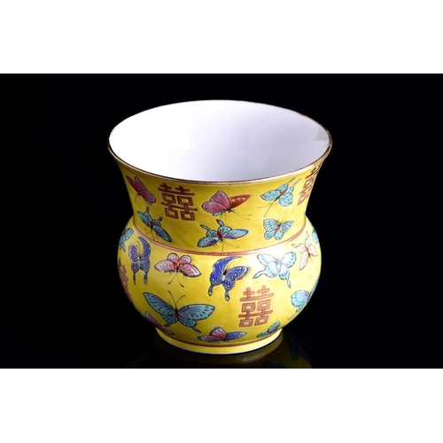 305 - A Chinese porcelain Zhadou, painted with forty butterflies heightened with gilding flying amongst ei... 