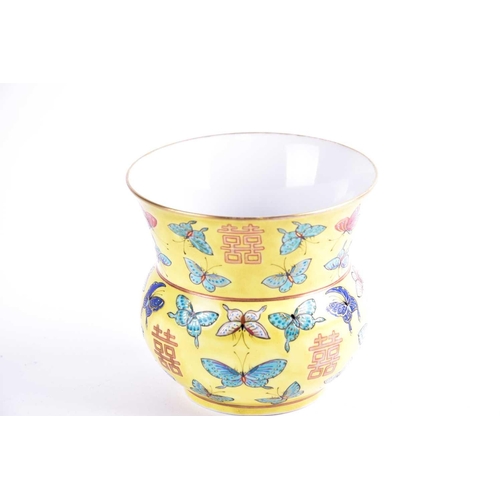 305 - A Chinese porcelain Zhadou, painted with forty butterflies heightened with gilding flying amongst ei... 