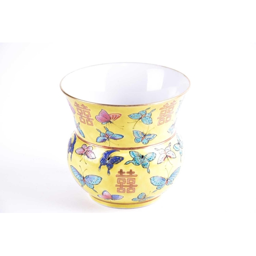 305 - A Chinese porcelain Zhadou, painted with forty butterflies heightened with gilding flying amongst ei... 