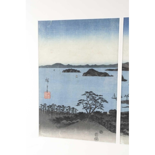 31 - After Utagawa Hiroshige (Japanese, 1797 - 1858), ' Evening View of the Eight Famous Sites at Kanazaw... 