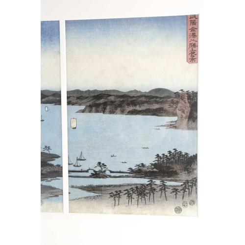 31 - After Utagawa Hiroshige (Japanese, 1797 - 1858), ' Evening View of the Eight Famous Sites at Kanazaw... 