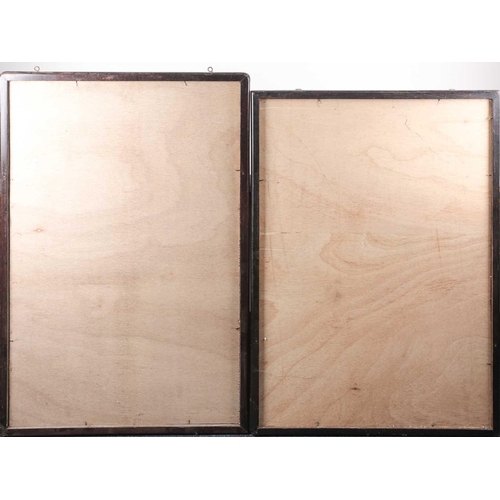 64 - Two large Chinese mirrors in Hongmu frames, late Qing, 108cm x 77cm & 113cm & 77cm