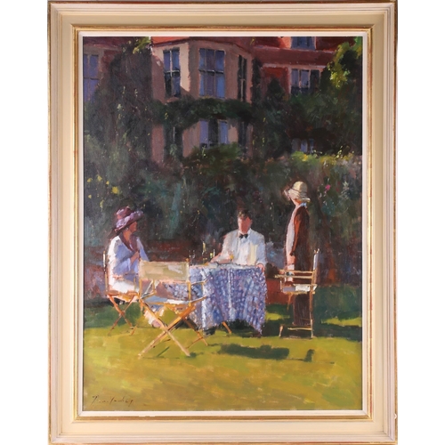 10 - † Bruce Yardley (b.1962), 'Chequered Tablecloth, Glyndebourne', oil on canvas, signed to lower left ... 