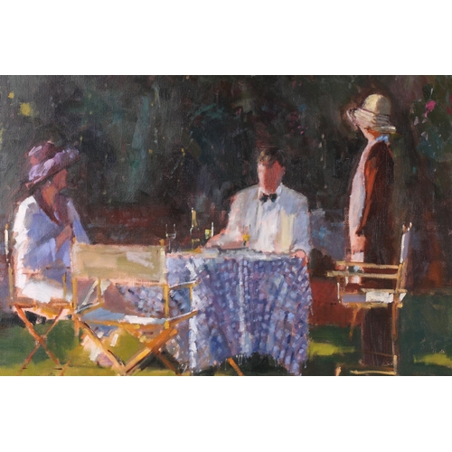 10 - † Bruce Yardley (b.1962), 'Chequered Tablecloth, Glyndebourne', oil on canvas, signed to lower left ... 