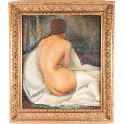 14 - Albert-Edouard Chazalviel (19th/20th century), study of a female nude, oil on canvas, signed to lowe... 