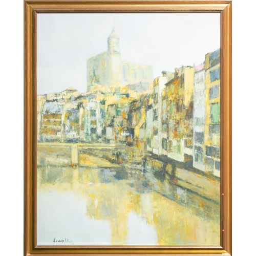 15 - Francisco Sillue (b.1936), a Barcelona cityscape, oil on canvas, signed and dated '74, 120 cms by 95... 