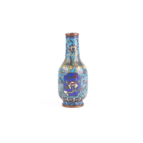 157 - For the scholars desk, a Chinese cloisonne enamel vase for censer tools, Qing, 18th/19th century, of... 