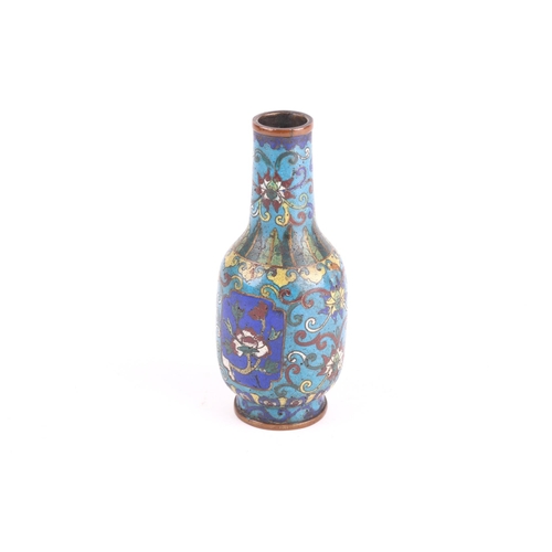 157 - For the scholars desk, a Chinese cloisonne enamel vase for censer tools, Qing, 18th/19th century, of... 