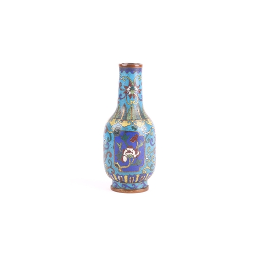 157 - For the scholars desk, a Chinese cloisonne enamel vase for censer tools, Qing, 18th/19th century, of... 