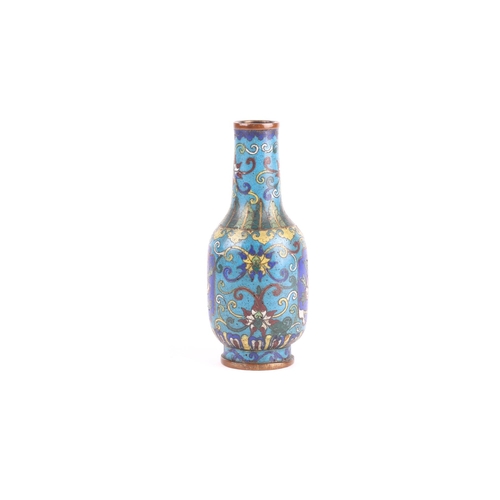 157 - For the scholars desk, a Chinese cloisonne enamel vase for censer tools, Qing, 18th/19th century, of... 