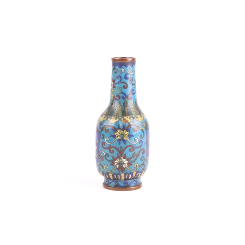 157 - For the scholars desk, a Chinese cloisonne enamel vase for censer tools, Qing, 18th/19th century, of... 