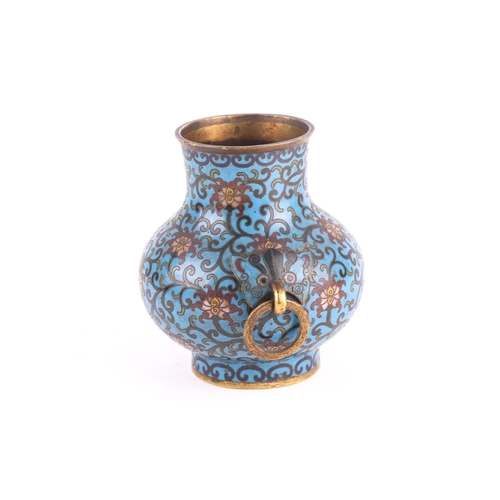 157 - For the scholars desk, a Chinese cloisonne enamel vase for censer tools, Qing, 18th/19th century, of... 