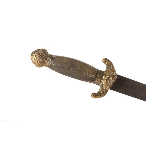 181 - A Chinese Shuang Jian (double short sword), Qing Dynasty, late 19th century, with ruyi pommels, shap... 