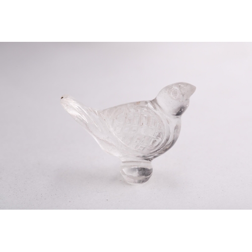 236 - An Indo Persian rock crystal figure of a bird, 3.6cm and a rock crystal fish, 5cm