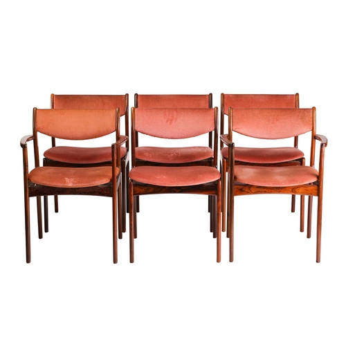 273 - A set of six 1970s rosewood dining chairs, approx. 47 cm wide x 80 cm high, accompanied by CITES Cer... 