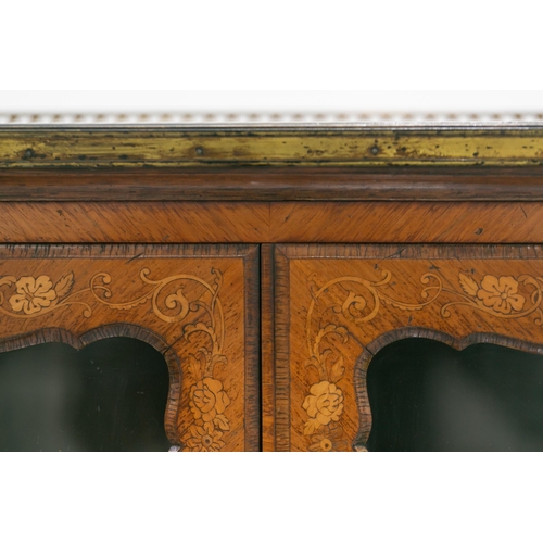 294 - A French Louis XV style kingwood, tulipwood and floral marquetry secretaire vitrine, late 19th centu... 