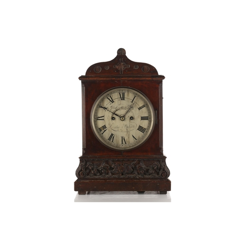 331 - Cooke Kelvey of London and Calcutta, a 19th-century twin fusee bracket clock, chiming the hours on a... 