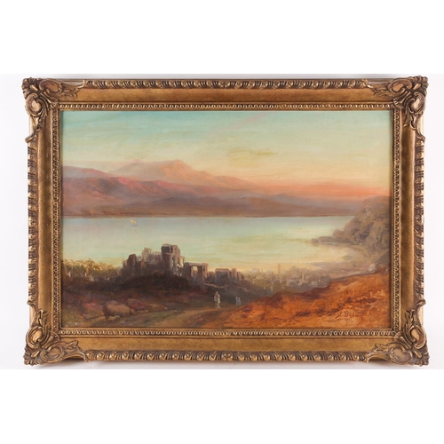 34 - Samuel Lawson Booth (1836-1928), a Middle Eastern scene, possibly the Sea of Galilee, signed and dat... 