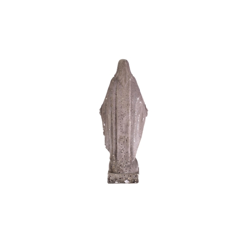 348 - A carved white marble figure of the Virgin Mary, Blessed Mother,19th century, she stands with welcom... 