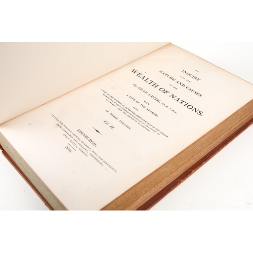 361 - Smith (Adam), 'An Inquiry into the Nature and Causes of the Wealth of Nations', 3 volumes, some foxi... 