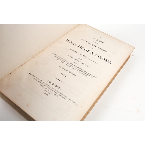 361 - Smith (Adam), 'An Inquiry into the Nature and Causes of the Wealth of Nations', 3 volumes, some foxi... 