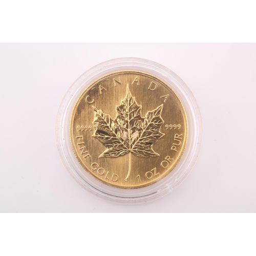 417 - Queen Elizabeth II; a 2008 gold 1oz Canada, 50 Dollars, struck in .9999 gold, with obverse portrait,... 