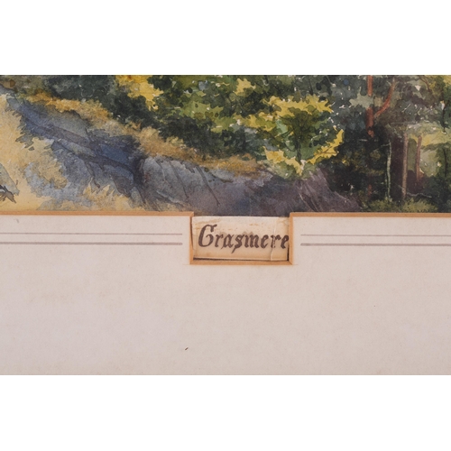 46 - Manner of William Gershom Collingwood (1854-1932), 'Grasmere', unsigned watercolour, 32 cm x 48 cm f... 