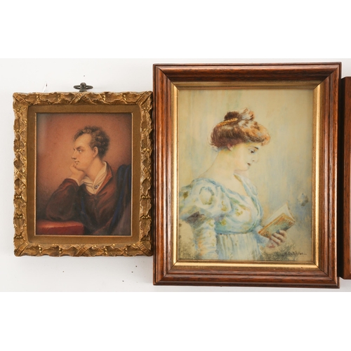 467 - A pair of small 19th century framed portraits, depicting a smartly dressed gentleman and lady, oil o... 