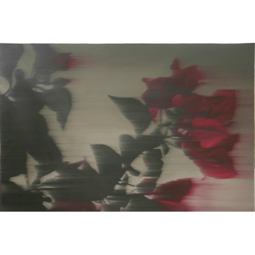 49 - Eric Chan (b.1975), Malaysian, red flowers, a very large on canvas, signed verso and dated 2004, 120... 