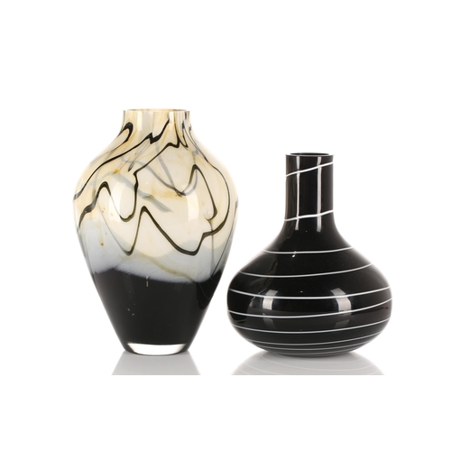 544 - A large and impressive art glass vase, of inverted baluster form, 21st century, with abstract design... 