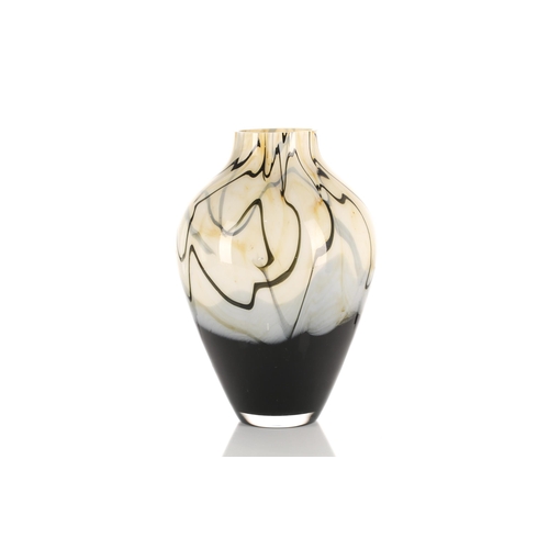 544 - A large and impressive art glass vase, of inverted baluster form, 21st century, with abstract design... 