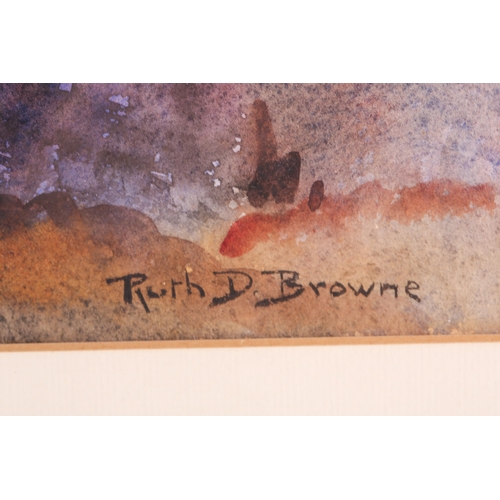 62 - Ruth D Browne (1905-2002) New Zealand, '1956 No.1', watercolour, signed to lower right corner, 33.5 ... 