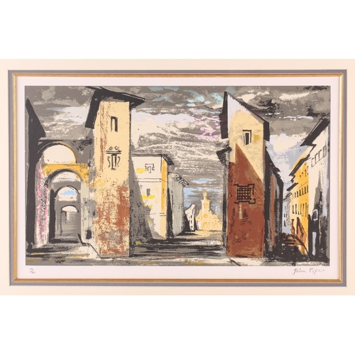 83 - † John Piper (1903-1922), 'Street Scene in Don Giovanni', screenprint on paper, signed in pencil, nu... 