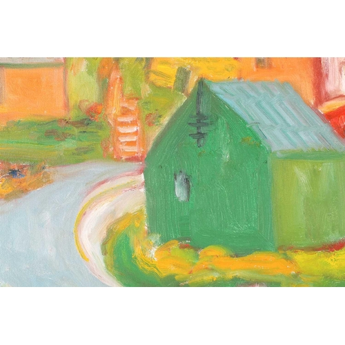 1 - † John Bellany (1942-2013), Houses, acrylic on canvas, signed to lower right corner, 61 cm x 76 cm.P... 