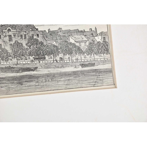 106 - A collection of six unframed monochrome engravings, all depicting the river at Chelsea, to include C... 