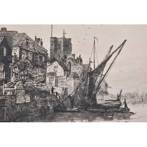 106 - A collection of six unframed monochrome engravings, all depicting the river at Chelsea, to include C... 