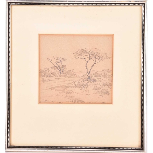 109 - Jacob Hendrik Pierneef (1886-1957), Acacias, pencil on paper, signed and dated 1927, 13 cm x 14 cm f... 