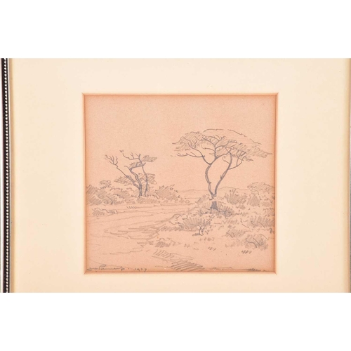 109 - Jacob Hendrik Pierneef (1886-1957), Acacias, pencil on paper, signed and dated 1927, 13 cm x 14 cm f... 