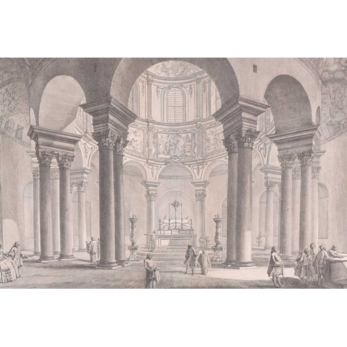 111 - After Giovanni Battista Piranesi (1720-1778), two etchings, 'Veduta del Tempio di Antonio e Faustina... 