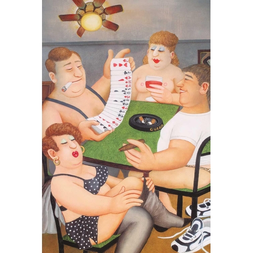 121 - † Beryl Cook (1926-2008), 'Strip Poker', limited edition signed lithograph, numbered 79/650 with cer... 