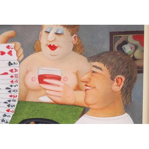 121 - † Beryl Cook (1926-2008), 'Strip Poker', limited edition signed lithograph, numbered 79/650 with cer... 