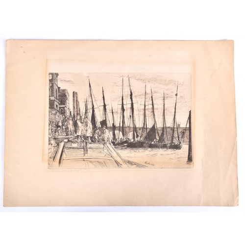 124 - James Abbott McNeill Whistler RBA (1834-1903), 'Billingsgate', drypoint etching, signed and dated 18... 