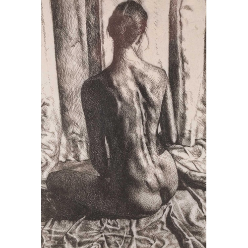 128 - † Mark Clark (b.1959), Seated Female Nude (back view), artist proof print, pencil signed and dated '... 