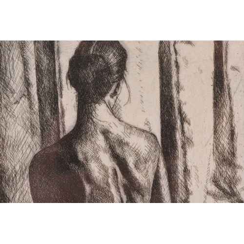 128 - † Mark Clark (b.1959), Seated Female Nude (back view), artist proof print, pencil signed and dated '... 