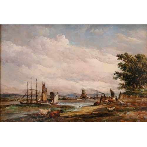 13 - Alfred I Vickers (1786-1868) British, two marine scenes, oils on canvas, one tiled verso: 'Near Nort... 