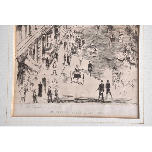 147 - James Abbott McNeill Whistler RBA (1834-1903), 'St James's Street - June 1878', etching on paper, wi... 