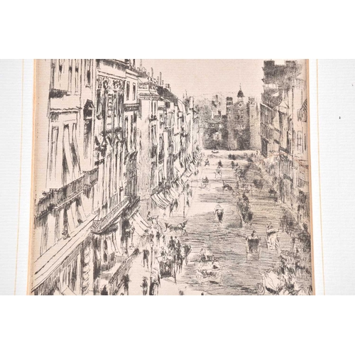 147 - James Abbott McNeill Whistler RBA (1834-1903), 'St James's Street - June 1878', etching on paper, wi... 